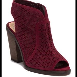 Vince Camuto| Klova Merlot Red Suede Block Heels